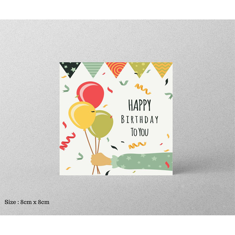 30 Stück 8 x 8 cm rosa Cartoon-Quadrat-Alles Gute zum Geburtstag Dankeskarte für kleine Unternehmen Geschenkbox Grußdekoration Verpackungsversorgung – Detail 12