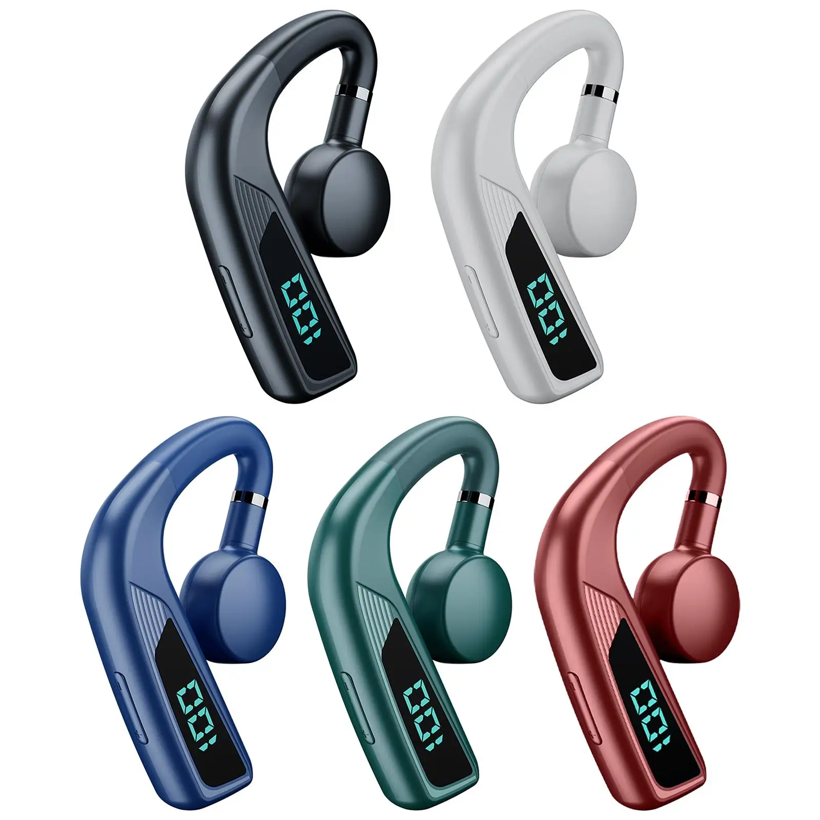 Bluetooth 5.0 Bone Conduction Headphones Sweat Resistant IPX5 Waterproof 30 Hours Music Hands Free Earpiece for Hiking Driving