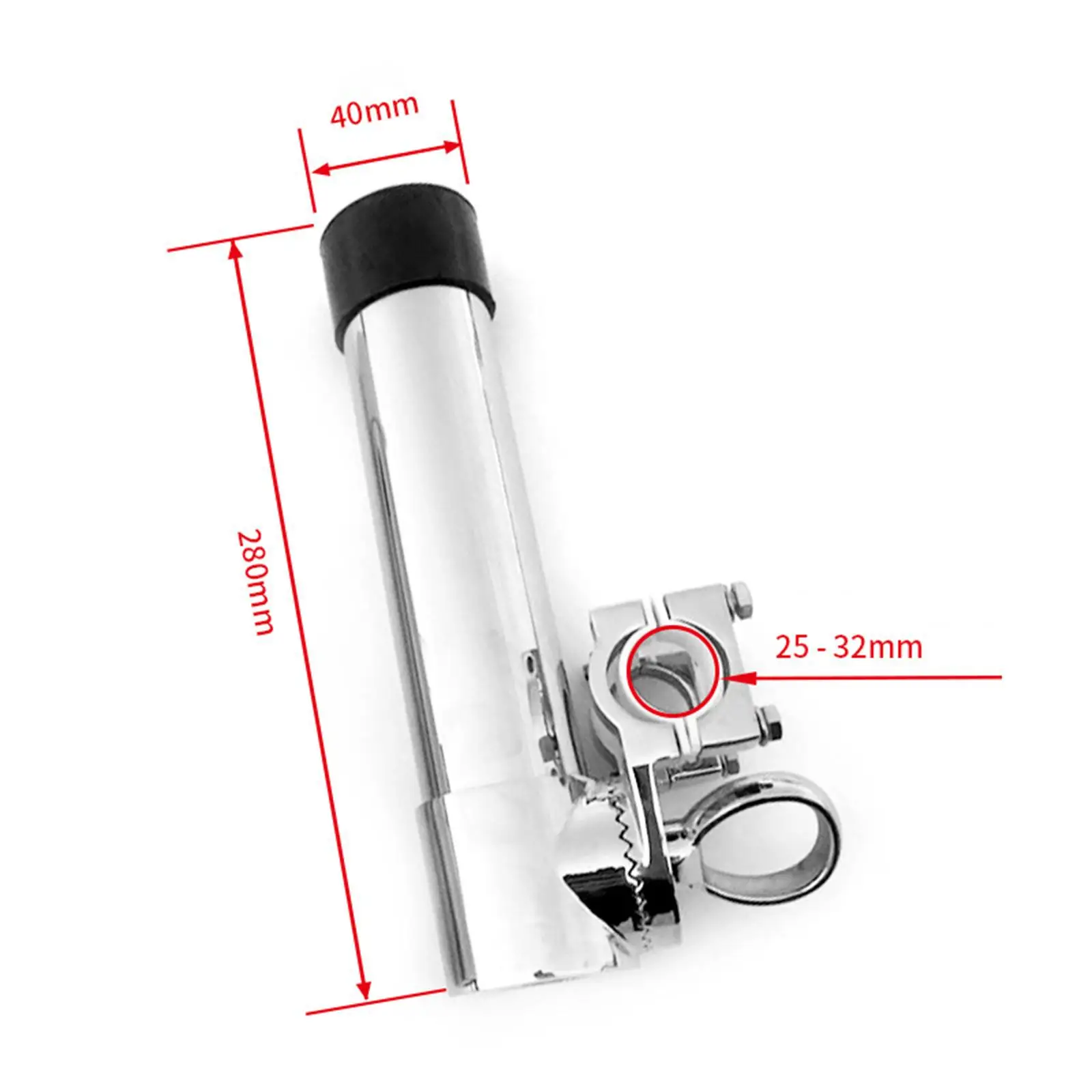 Stainless Steel Fishing Rod Holder Durable Accessories Rail Mounted Clamp