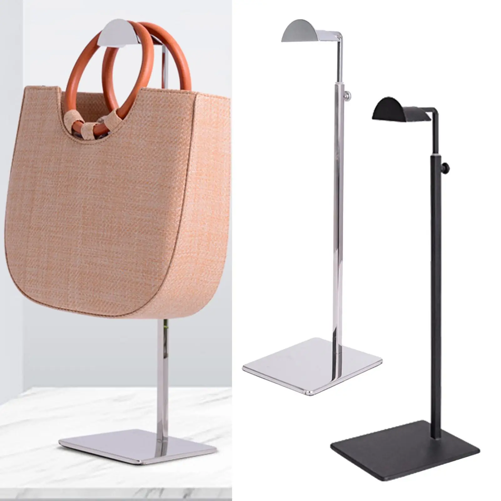 Handbag Display Stand Adjustable Height Metal Bag Holder Organizer Hanging Hook for Retail Windows Countertop Closet Shelves