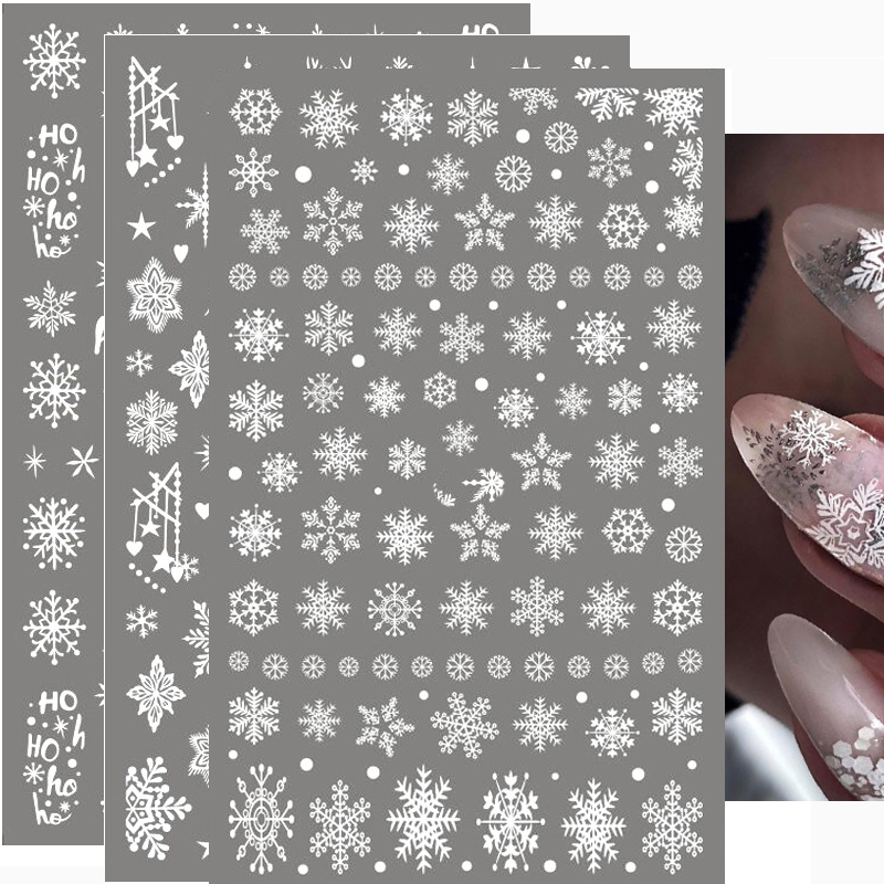 Best of 3D Nail Stickers Back Glue Nail Stickers Winter White Christmas Trees Snowflakes Nail Decal Stickers For Nail Tips Reviews & Tips