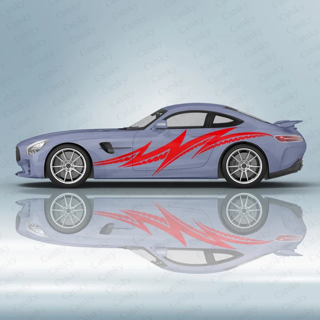 Blitz streifen grafik aufkleber auto seite modifikation aufkleber für die  meisten auto zubehör Custom DIY aufkleber - AliExpress