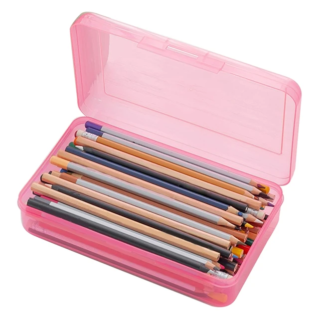 1PC Large Capacity Plastic Pencil Box Stackable Translucent Clear Pencil Box  Organizer Office Supplies Storage Box 19*9*6cm - AliExpress