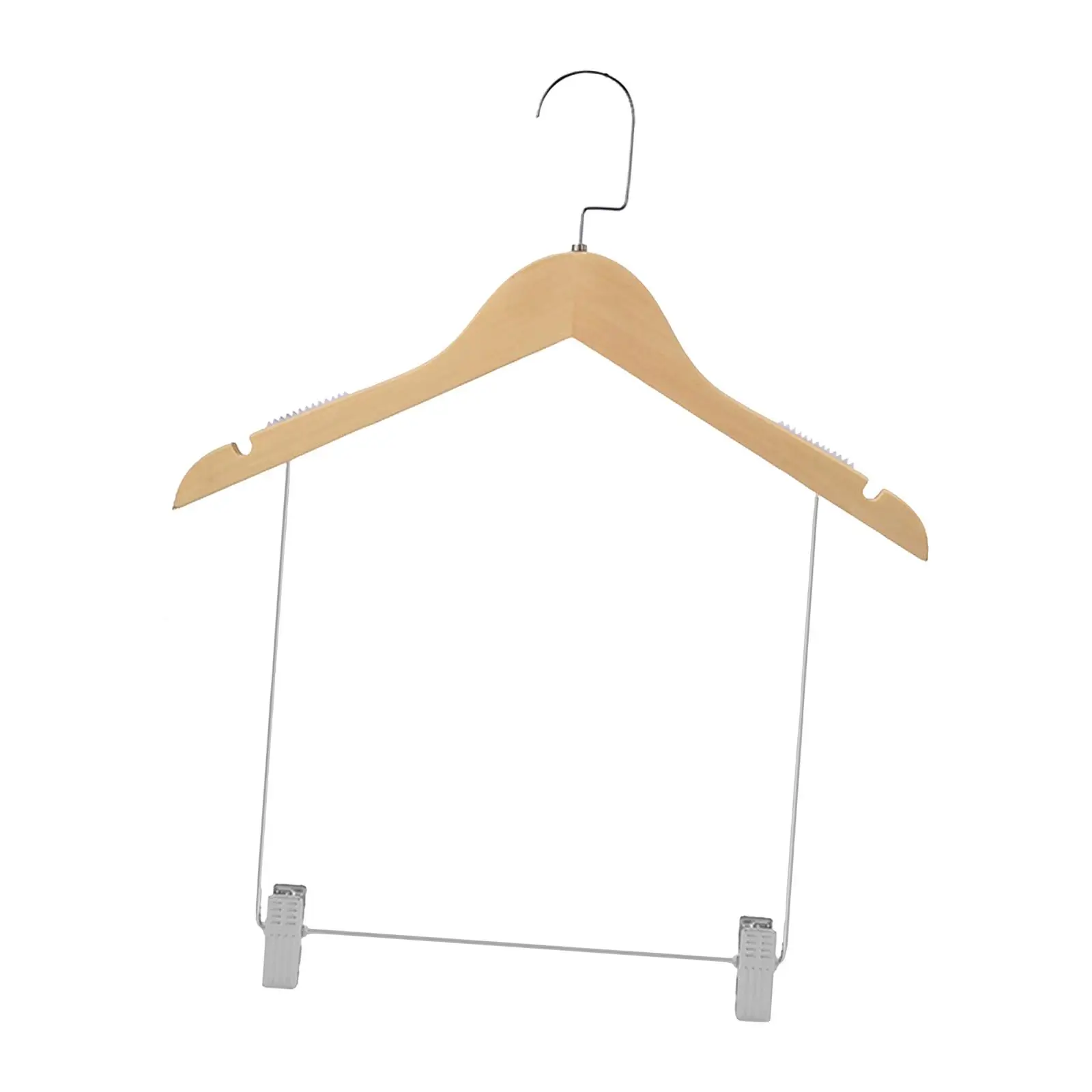 Wood Suit Coat Hangers with Adjustable Clips 360 Degree Swivel Hook Non Slip