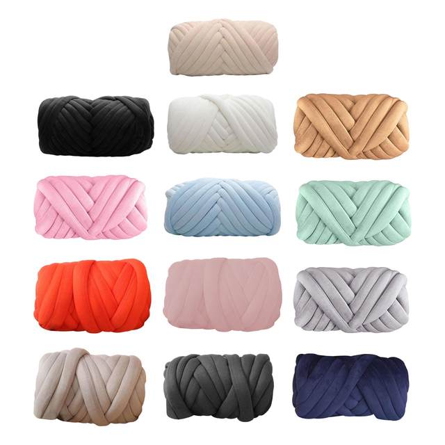 Thick Chunky Yarn Tube Giant Yarn Crocheting Handcrocheted Chunky Roving  Yarn for Cushion Crochet Rug Making Sweaters Weaving - AliExpress