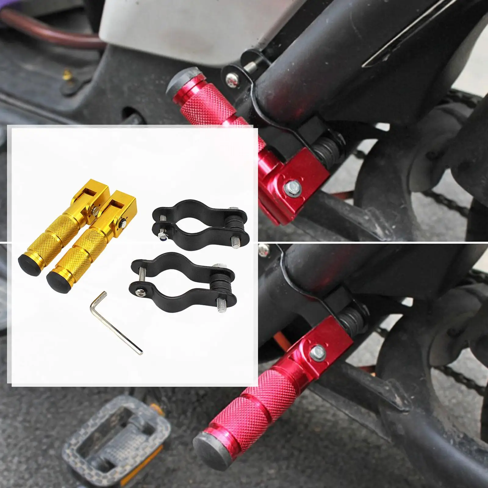 Universal Foot Pegs Folded Non-Slip Cycling  Bikes with Brackets