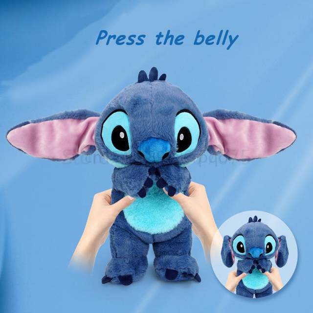 Disney Original Stitch Plush Toy 33cm Ears Movable Cool Cute Kawaii Anime  Soft Stuffed Plush Doll Home Decor Children's Gift Toy