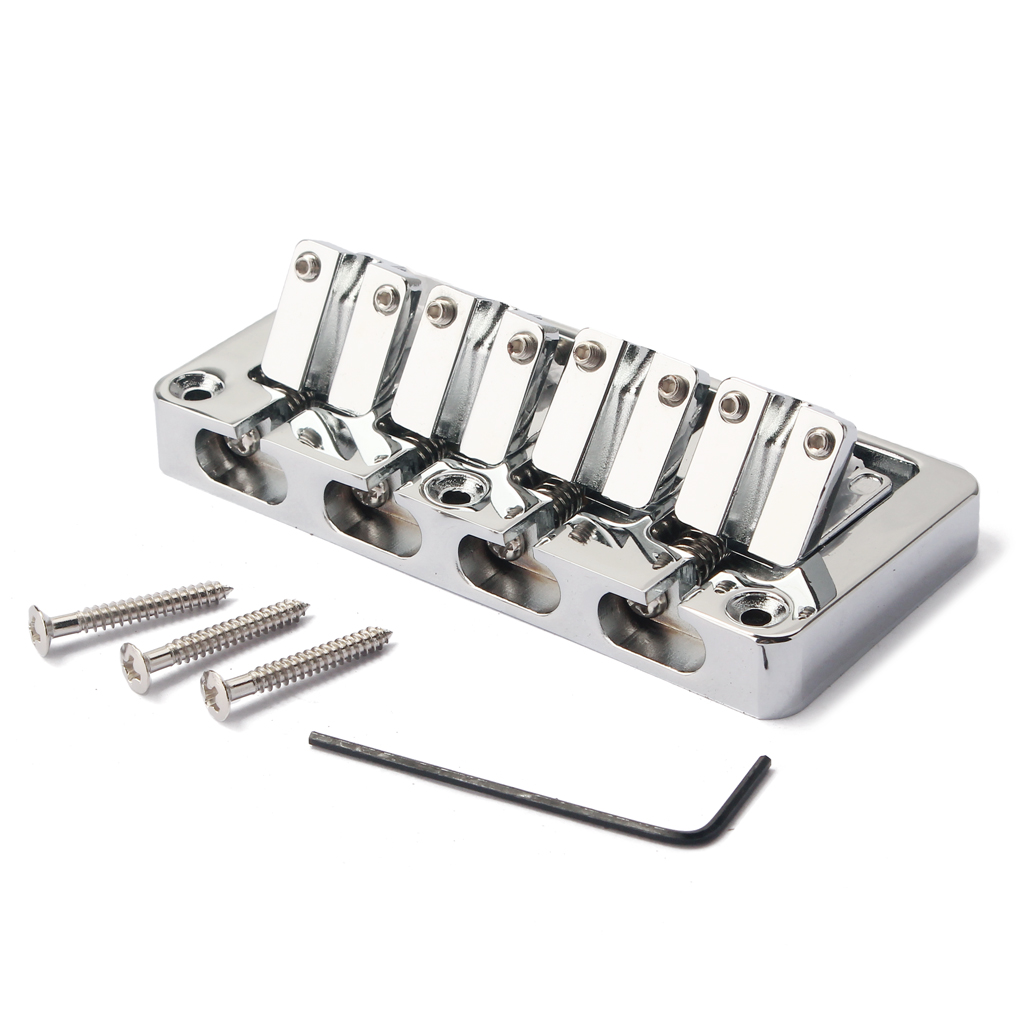 4 string chrome bridge wrench screws for bass guitar saddle parts