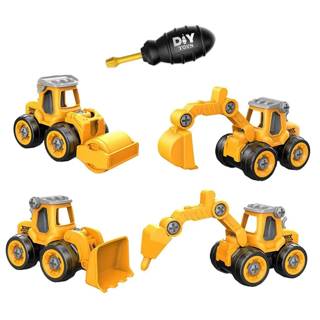 4 Pack of Kids Engineering Toys Playset with Electric Drill Toys Gifts