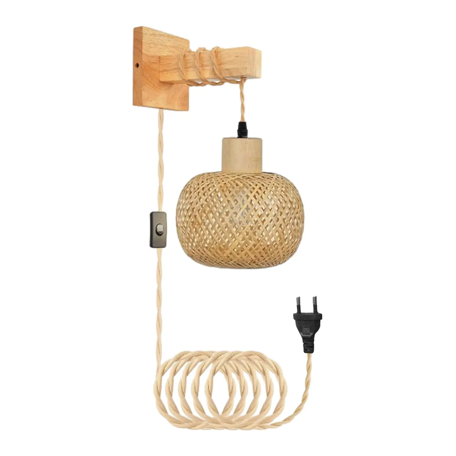 Wall Sconce Bedside Light Fixture Plug in Pendant Light Farmhouse Hanging Lamp for Kitchen Reading Farmhouse Bathroom Bedroom