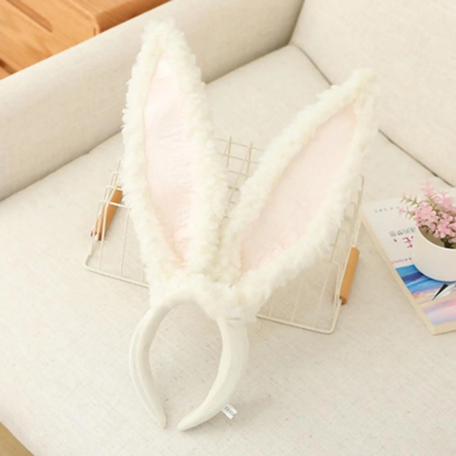 Plush Rabbit Ear Hair Bands Headwear Long Furry Dress accesorios Headwraps Bunny Ear Hair Hoop for Cosplay Christmas Halloween