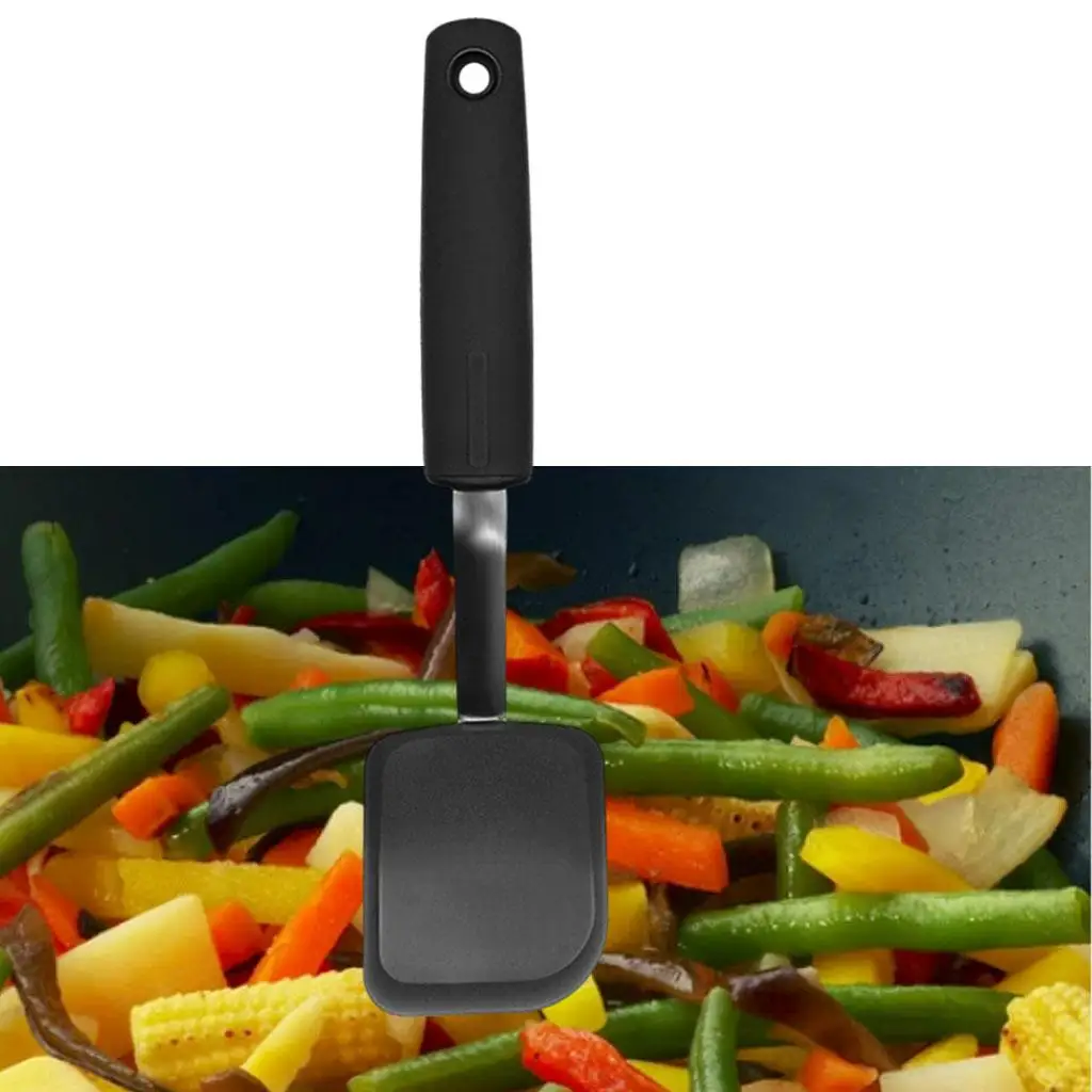 Silicone Spatula Turner, Heat Resistant Steel Handle Slotted Spatula for Cooking Eggs Baking