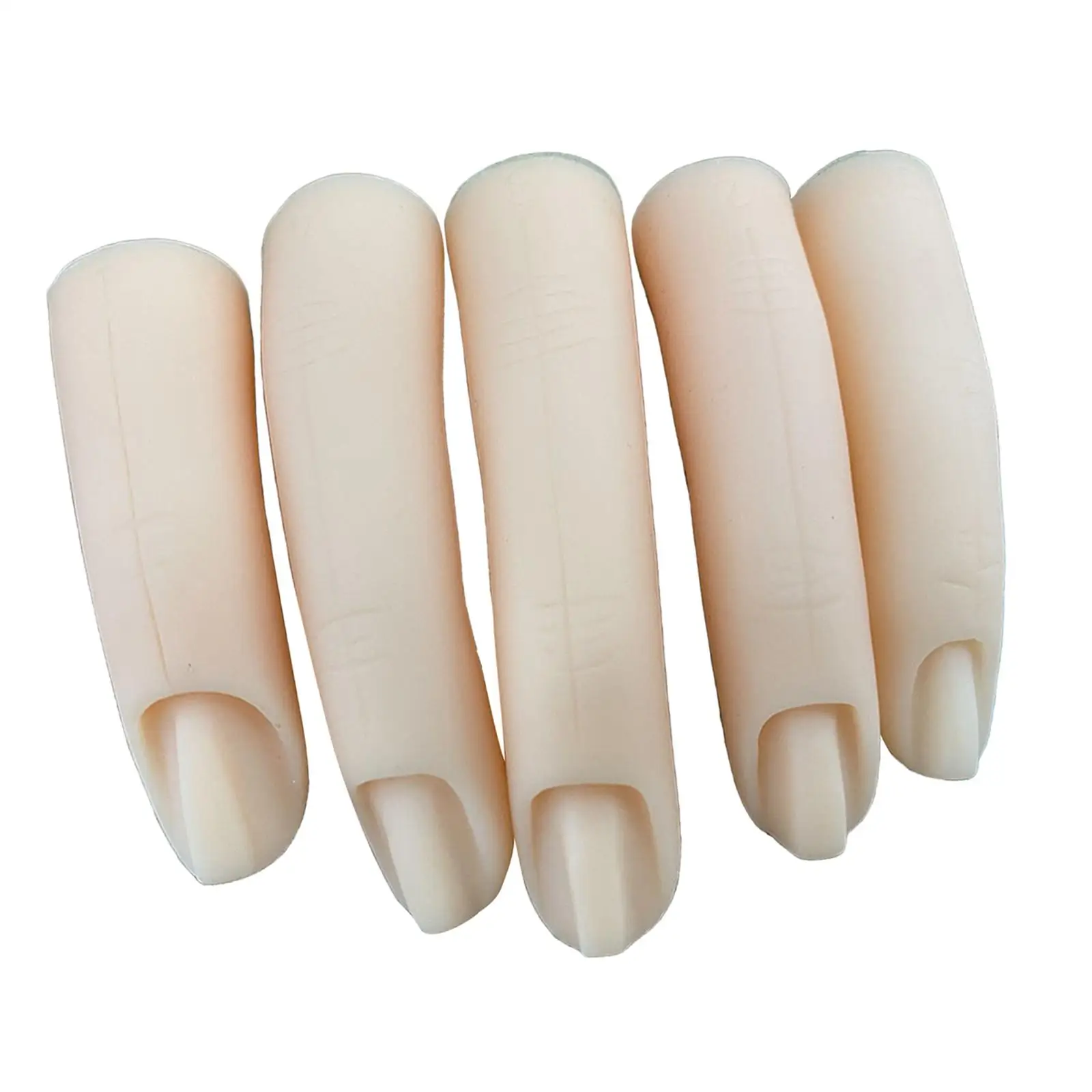 5x Silicone Practice Finger Training Display Tools Soft Mannequin Hands Reusable Nail Pratice Training Finger for Acrylic Nails