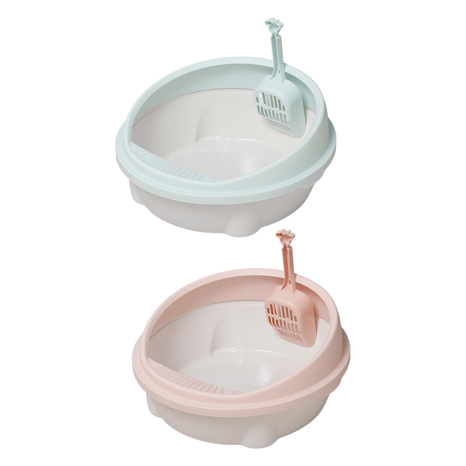 Cat Litter Box Indoor Cats Cat Toilet Anti Skid Semi Closed Cat Bedpan High Rim Kitten Potty Pan for Small Animals Pet Supplies