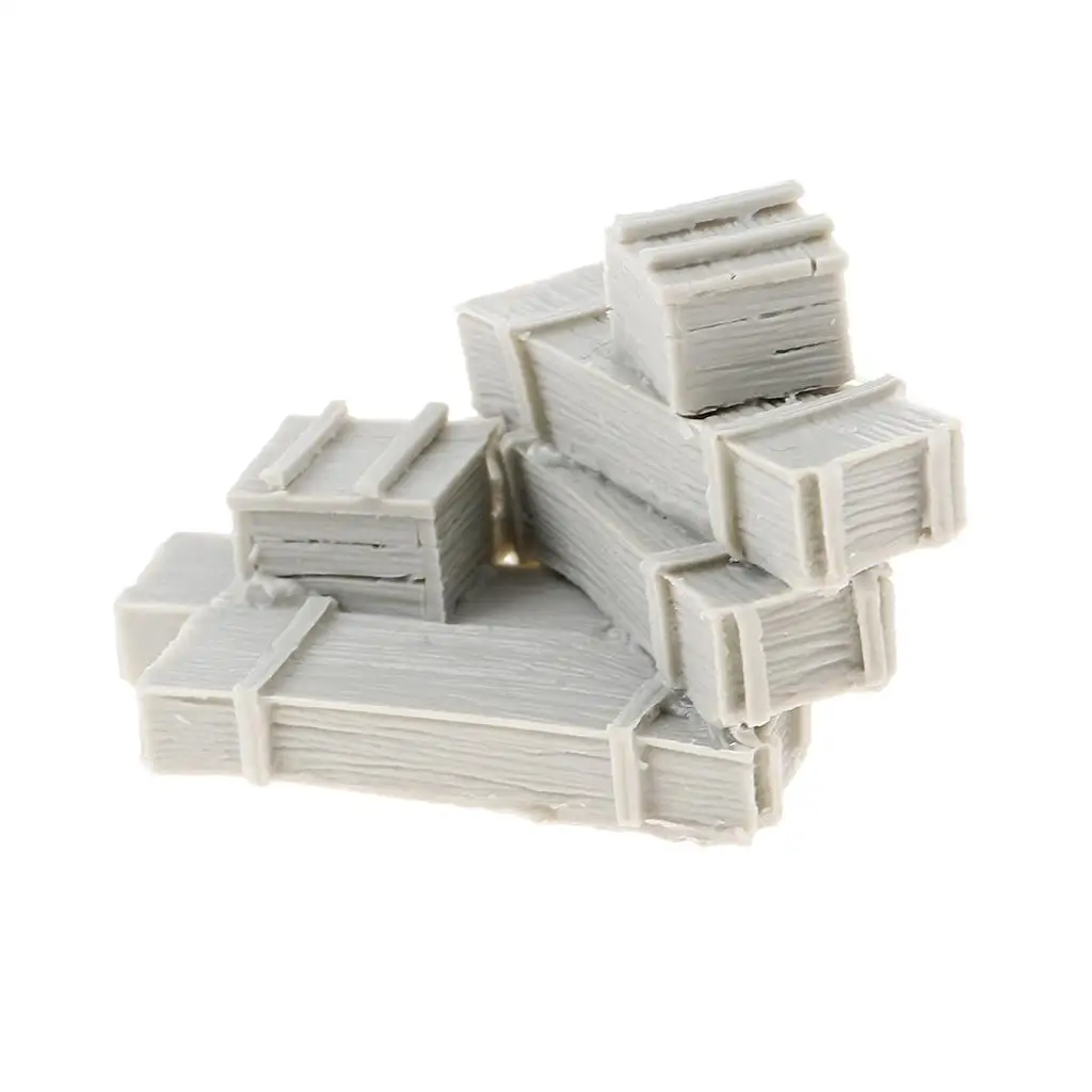 1/35 Resin Figure Kit 6 Crate Miniature War Game Scenery Box Unpainted Model Kit for Children