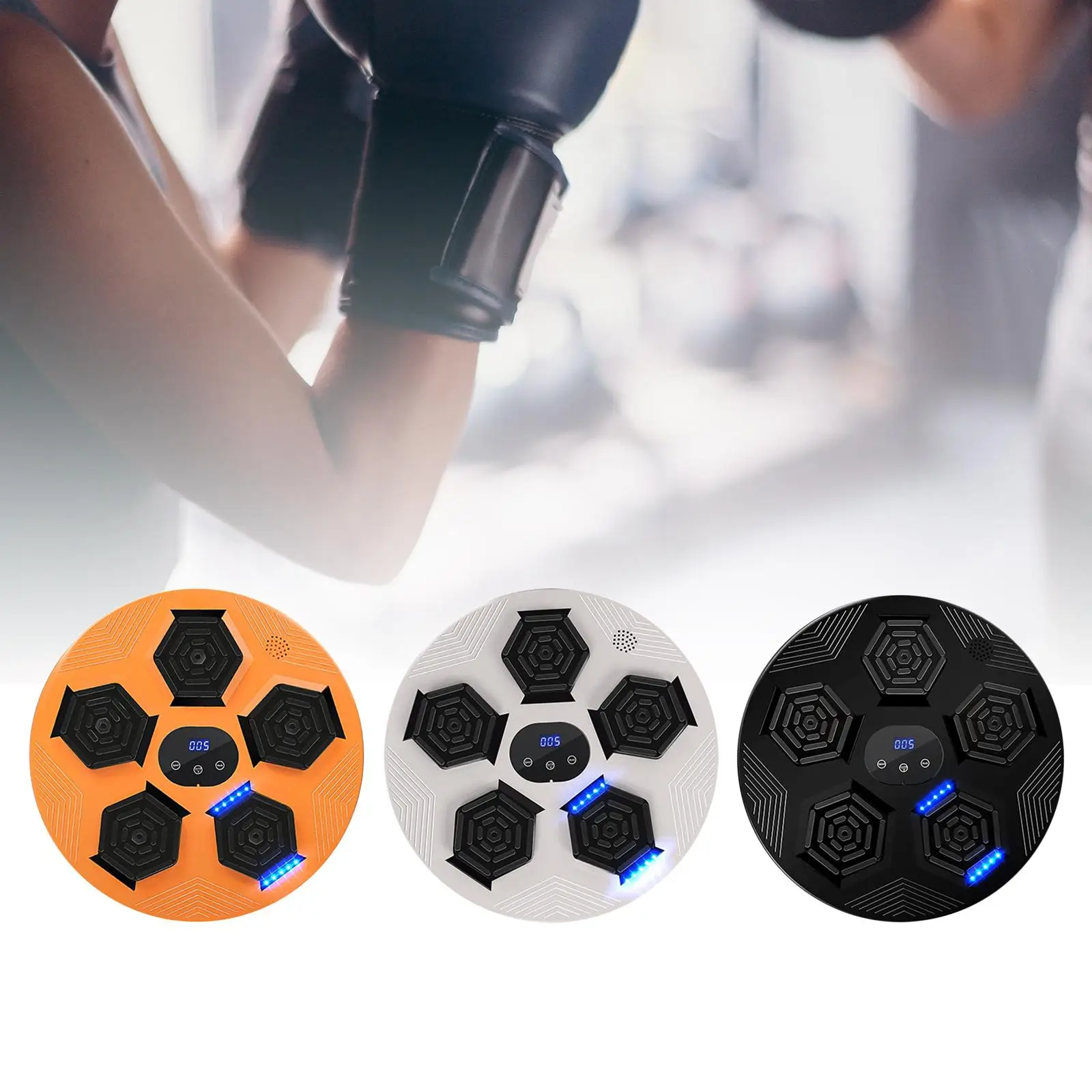Boxing Machine RGB Light Trainer Multiple Modes Real Time Display Exercise Wall Mount Punching Pad Rhythm Wall Target