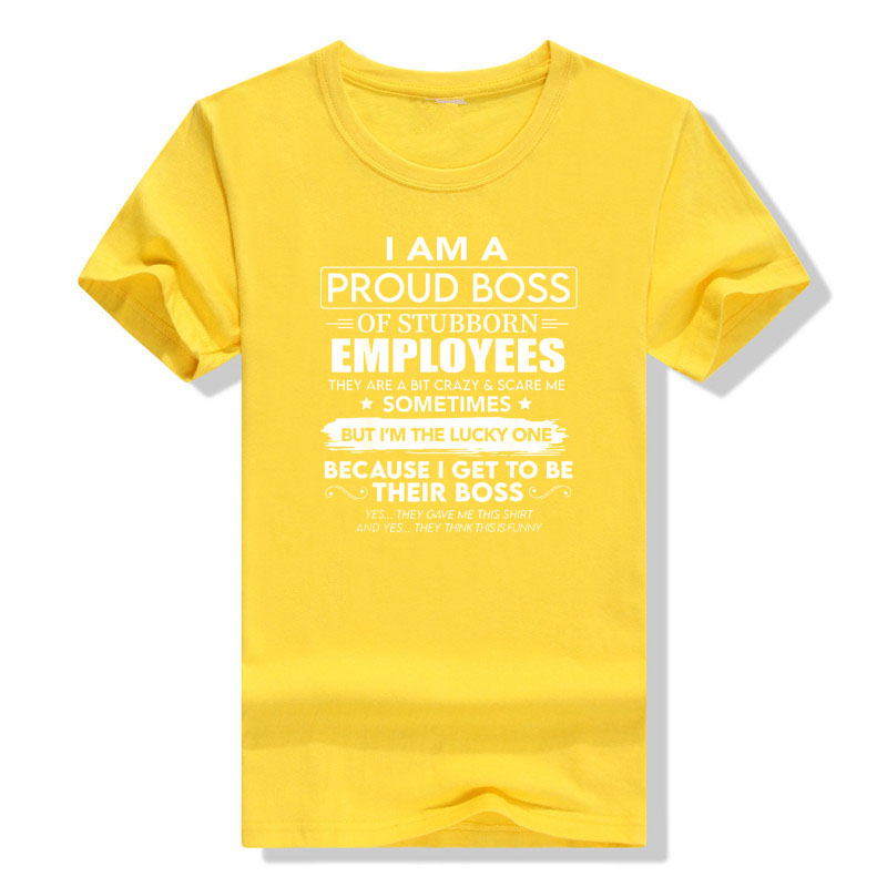 ICH Bin EIN Stolz Chef von Hartnäckige Mitarbeiter Sie Sind Bit Crazy T-Shirt Sarkasmus Sprüche Zitat Graphic Tee Männer Kleidung mann Geschenk – Detail 11