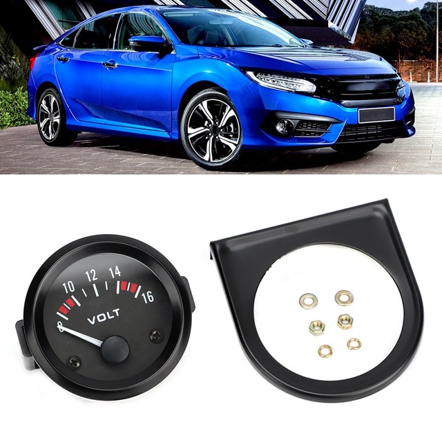 Voltmètre Voiture Ymiko 52mm 8-16V - Jauge Tension 12V - Pour Tableau De Bord - Modèle BX100007