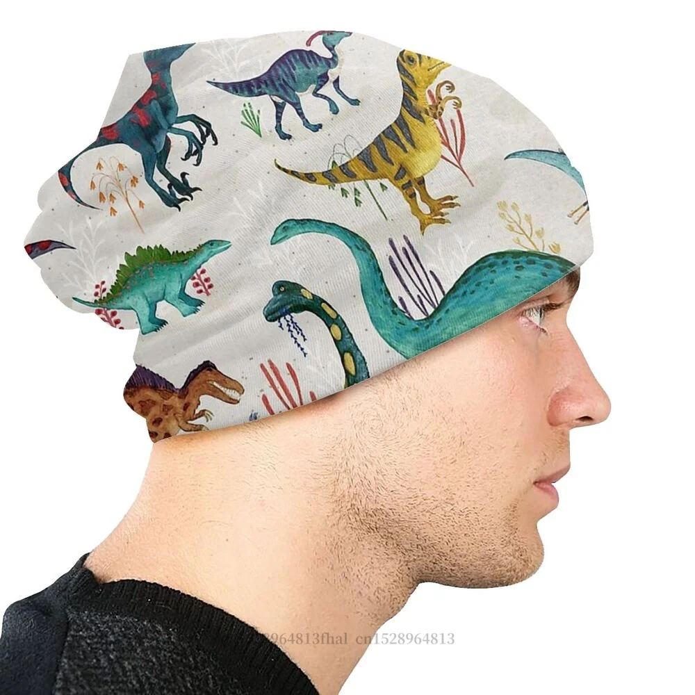 Bonnet Hats Men Women's Thin Hat Bright Dinosaurs Autumn Spring Warm Cap Street Skullies Beanies Caps