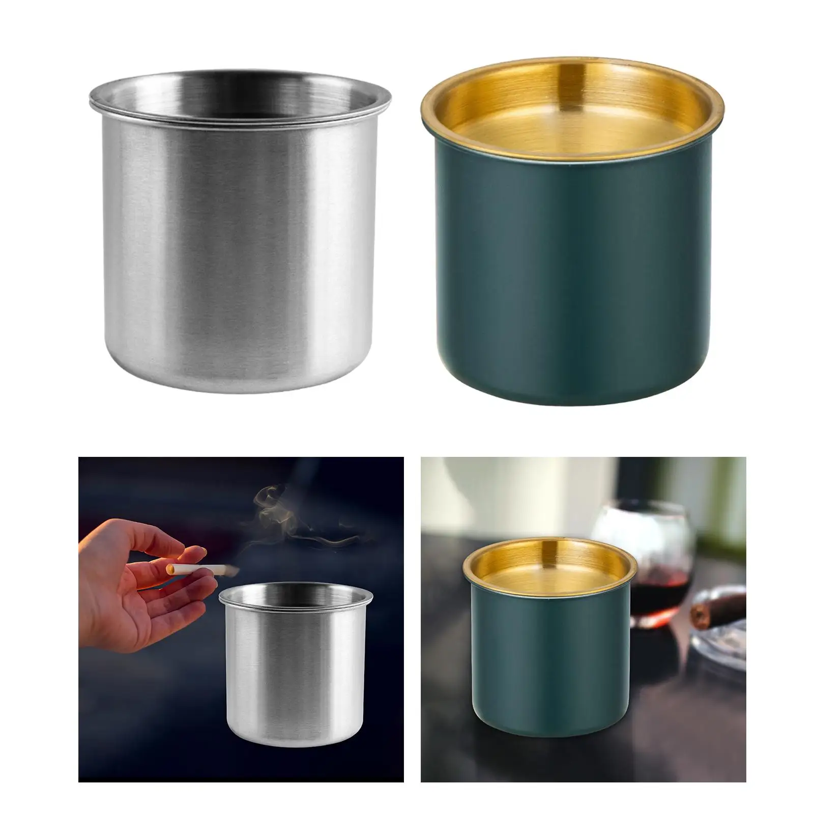 Large Ashtray Stainless Steel Funnel Design Cigarette Ashtray Cigarette Butt Container for Smokers Outside Patio Garden Office