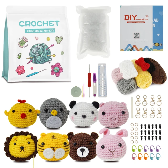 Beginner Crochet Kit for Kids Animals Cotton Crochet Starter Kit DIY Craft  Complete Material Pack Knitting Enthusiast Handicraft - AliExpress