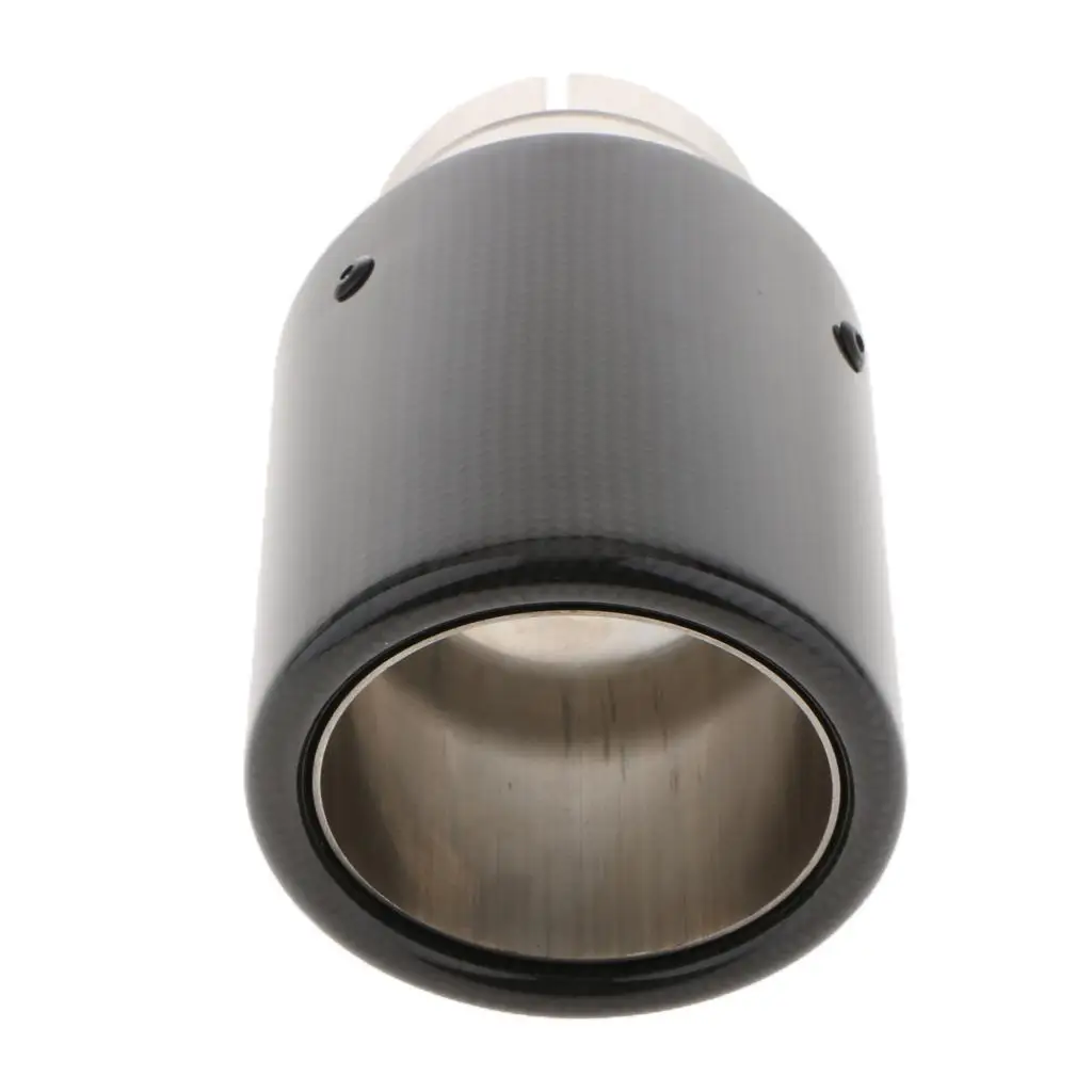 Black Carbon Fiber  Exhaust End Tail  Tip 63mm Inlet