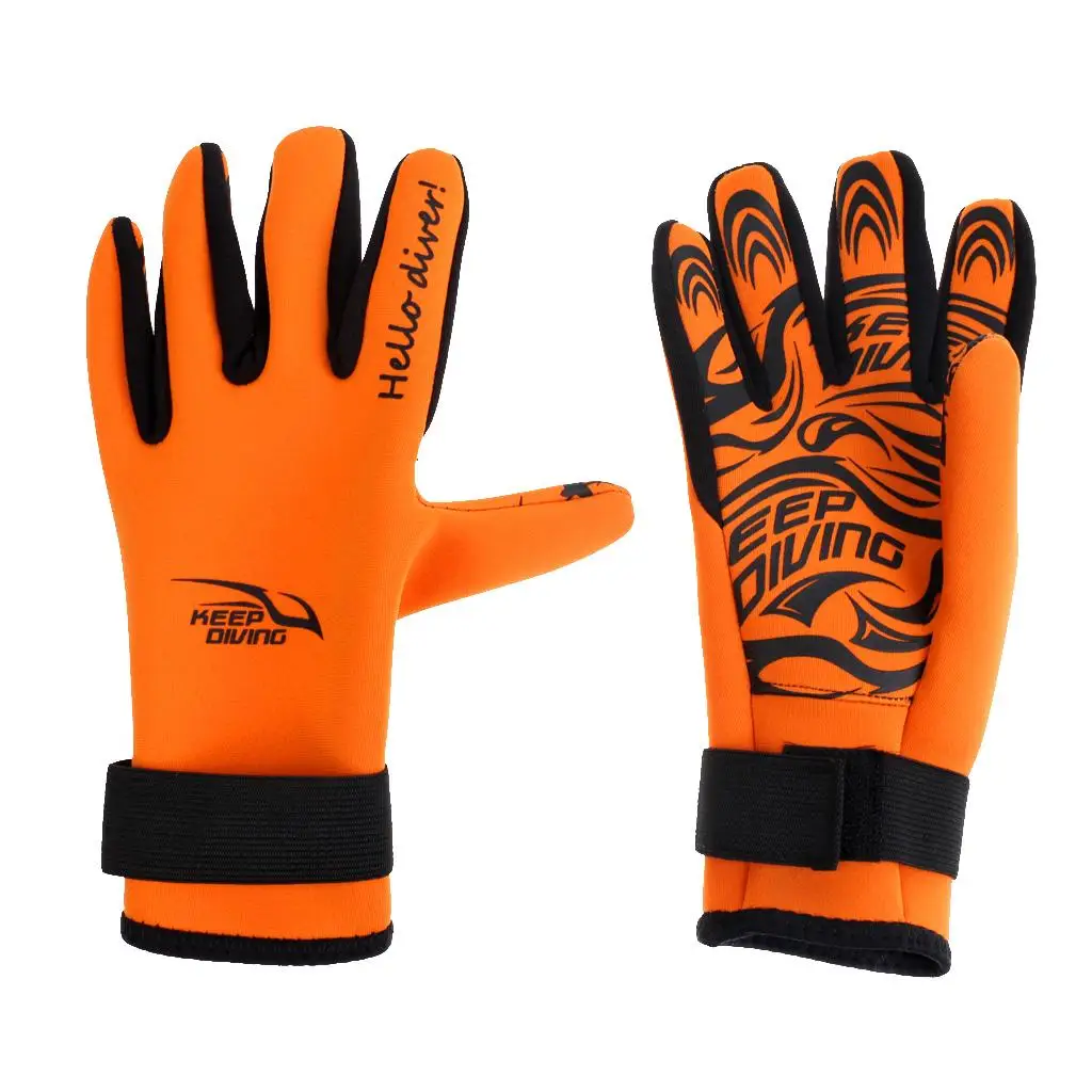 Professional Diving Gloves  Hands  Sports with  Tape #Orange
