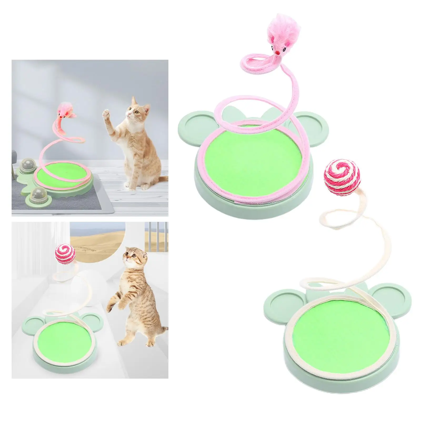 Cat Spring Toy, Scratch Plush Toy Interactive Pet for Indoor Kitten Kitty