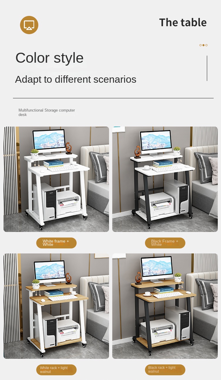 Description Picture 6 of itemComputer Desk chair Laptop Writing Table Study Desk Drawers Shelves Workstation Home modern game escritorio Office Furniture HY