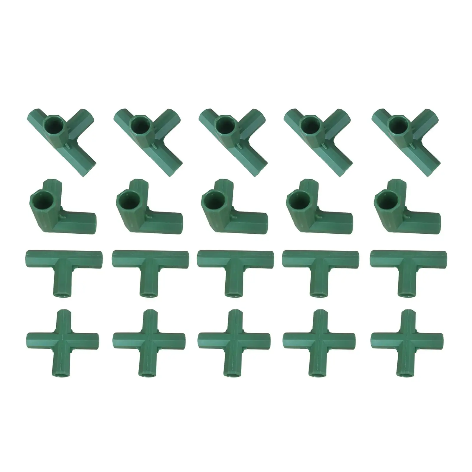 Set of 20 Durable Green Plastic Greenhouse Joints Gardening Awning Joints