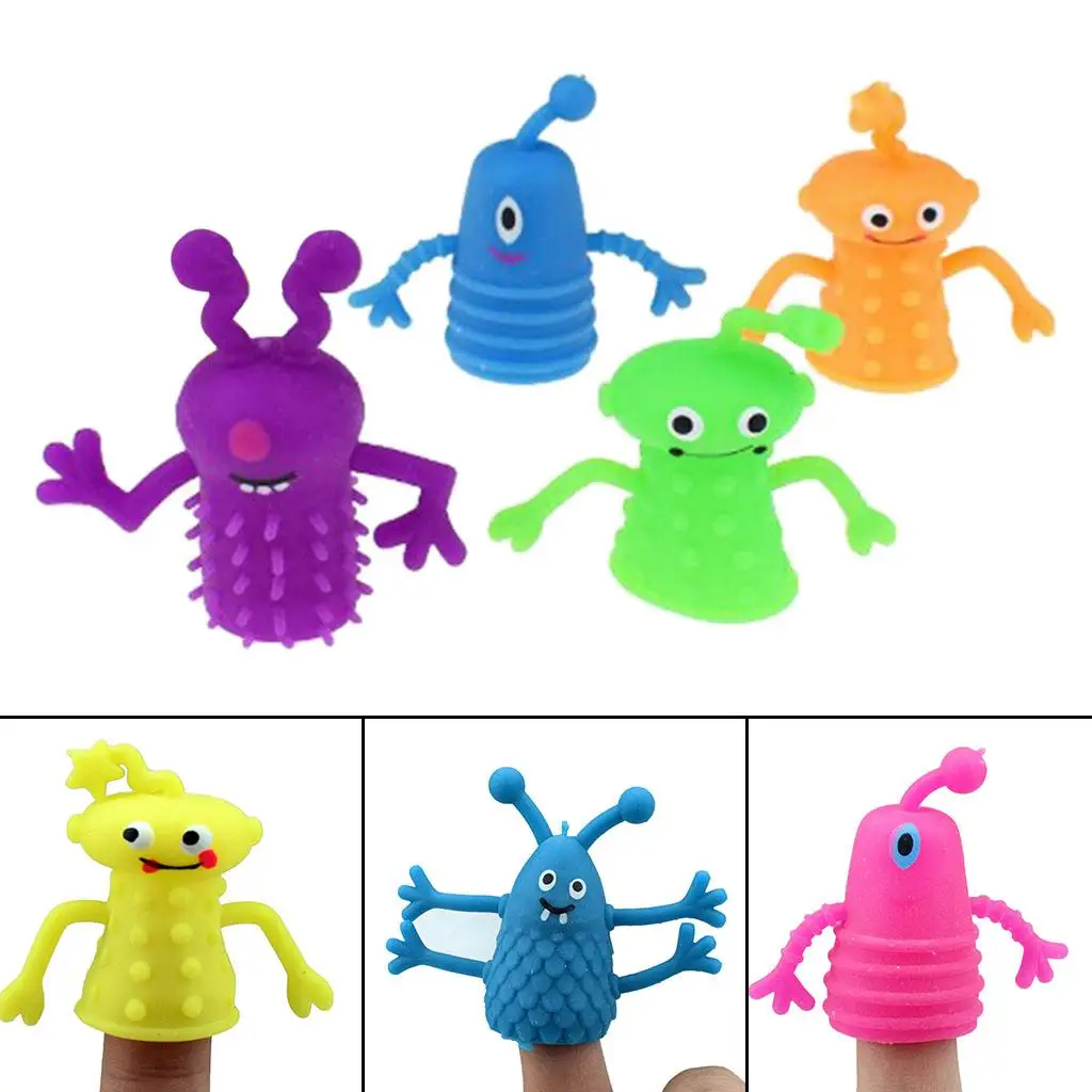 4pcs Finger Puppets Set Plastic Lovely Dolls Hand Puppet for Kids Toddlers  Time 