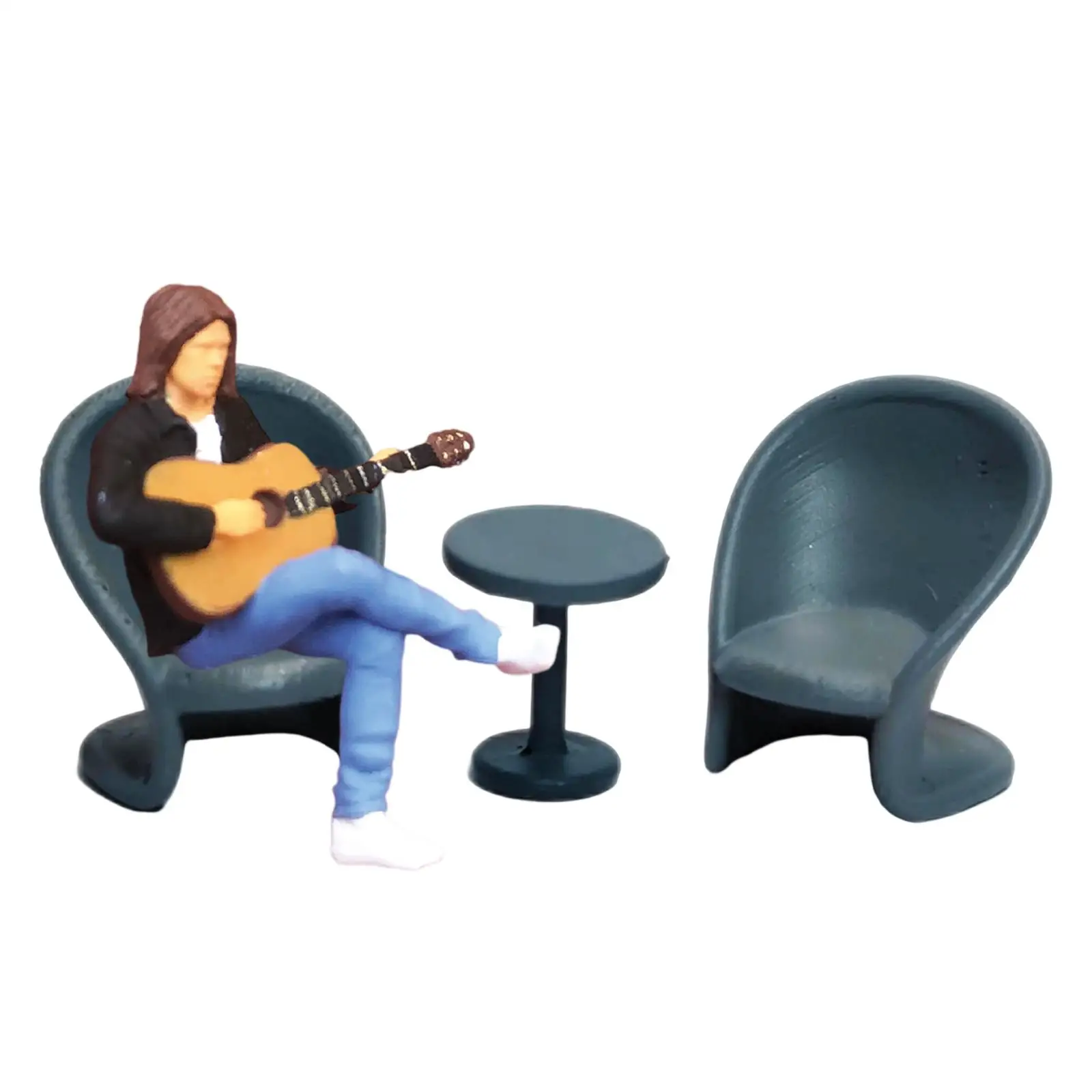 1/64 Scale Music Figurine Resin 1/64 Scale Band Figures for Micro Landscape Building Desktop Decoration Diorama Layout