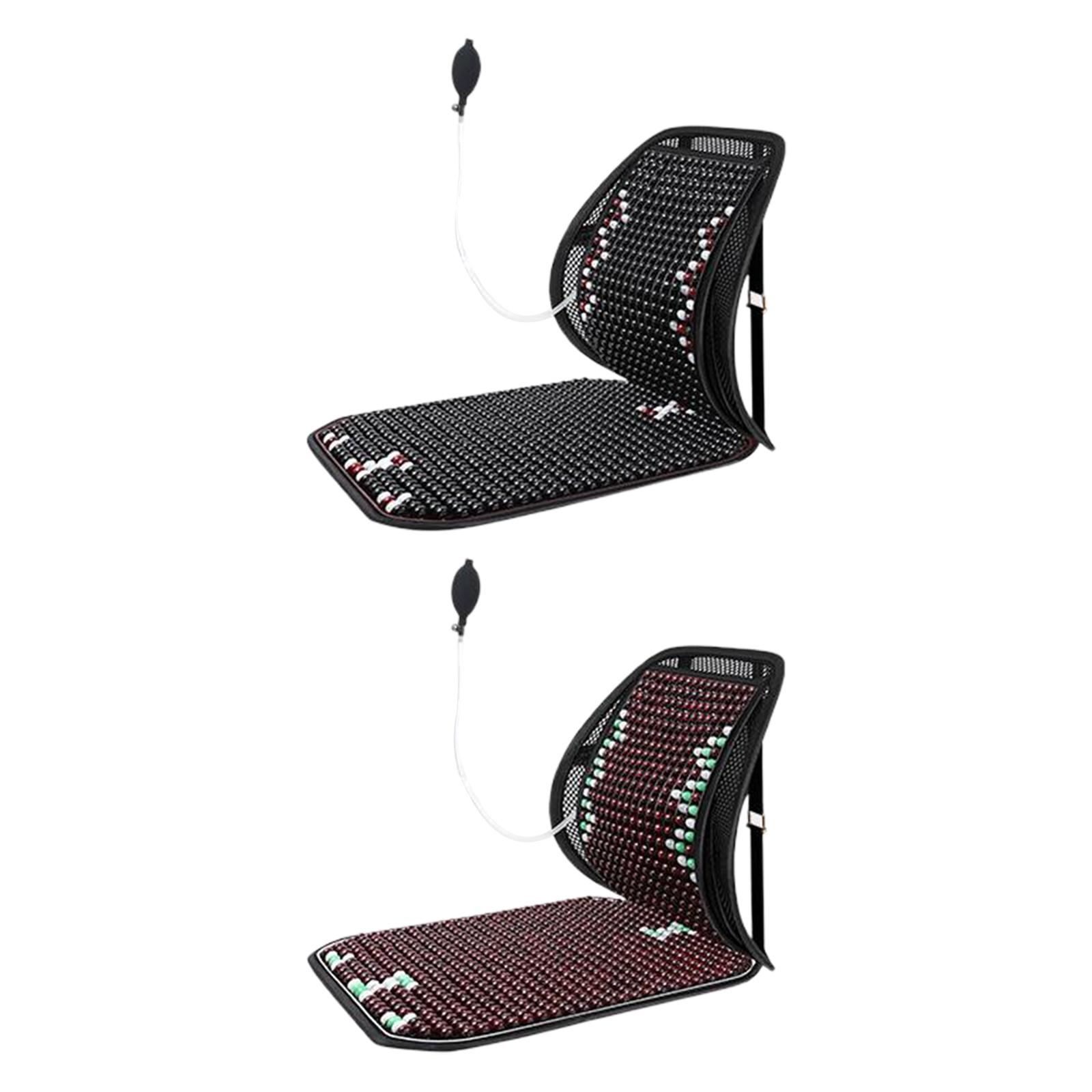 Wood Bead Automotive Seat Covers Massage Cushion Air Inflation Design Exquisite Workmanship Sturdy Breathable Mesh Anti Slip