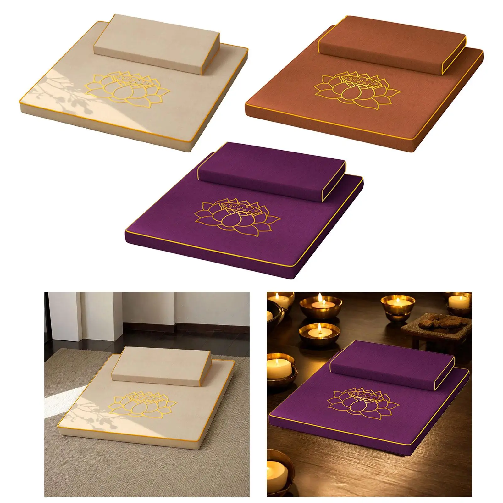 2x Large Rectangular Pad Washable Cover Yoga Mats Meditation Accessories