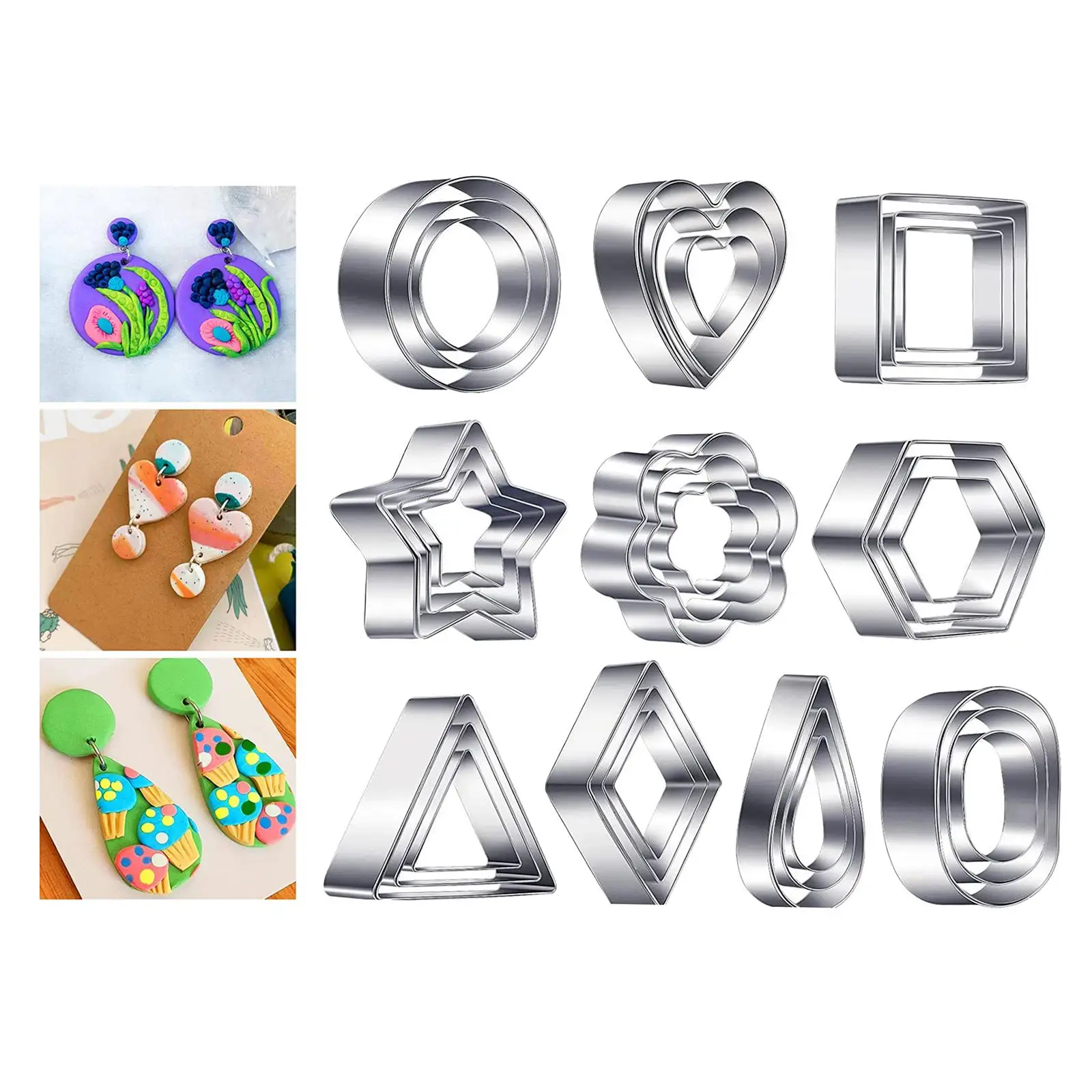 Handmade Polymer Clay Polymer  Punch  Cookie  Set  Supplies Stainless Steel for Jewelry Making Baking