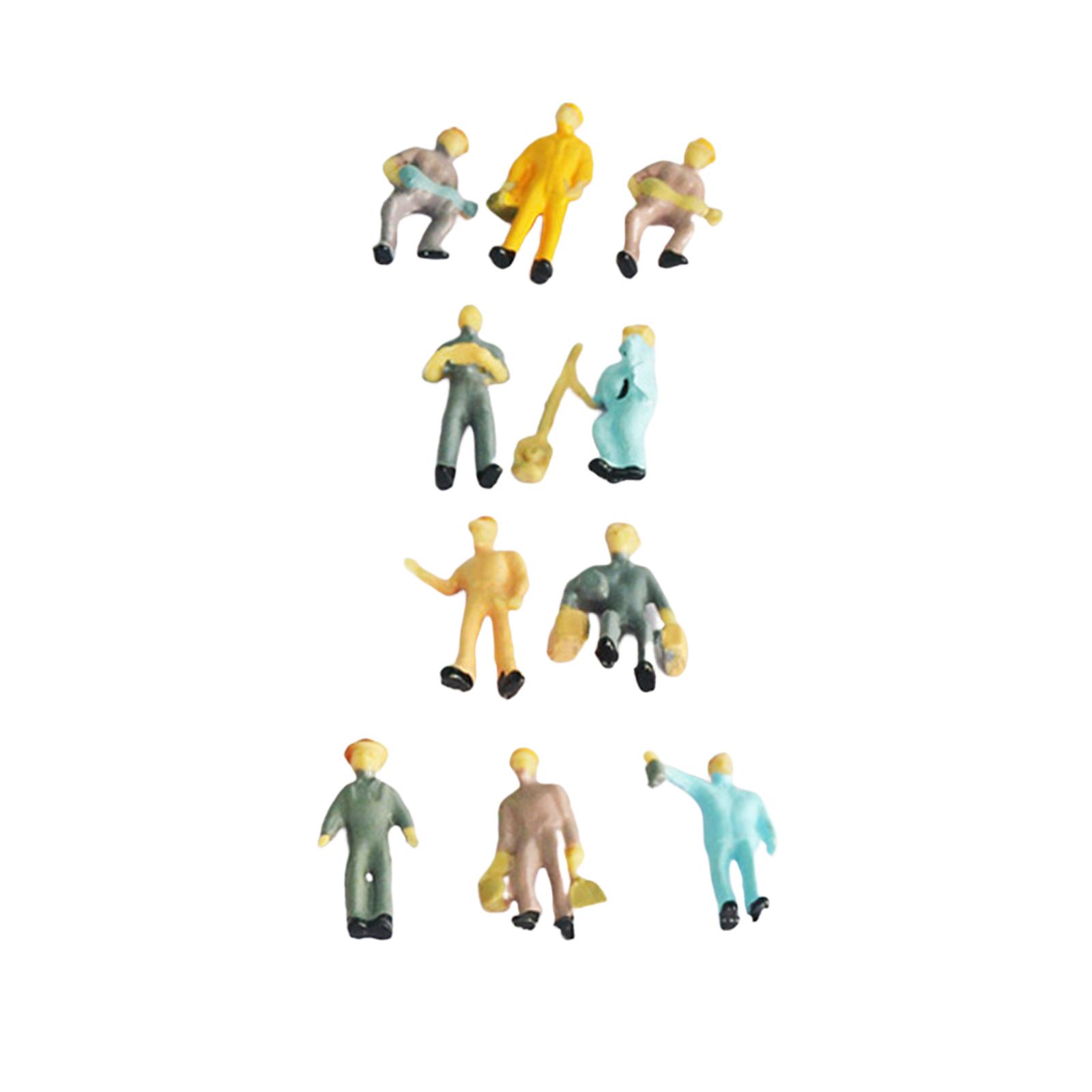 10x 1/43 Mini Railroad Worker Figure Road Diorama Sand Table Scene Ornament