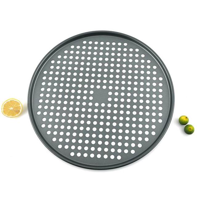 26/28/32CM Carbon Steel Non-stick Pizza Baking Pan Mesh Tray Plate Round Deep  Dish Pizza Pan Tray Mould Bakeware Baking Too xqmg - AliExpress