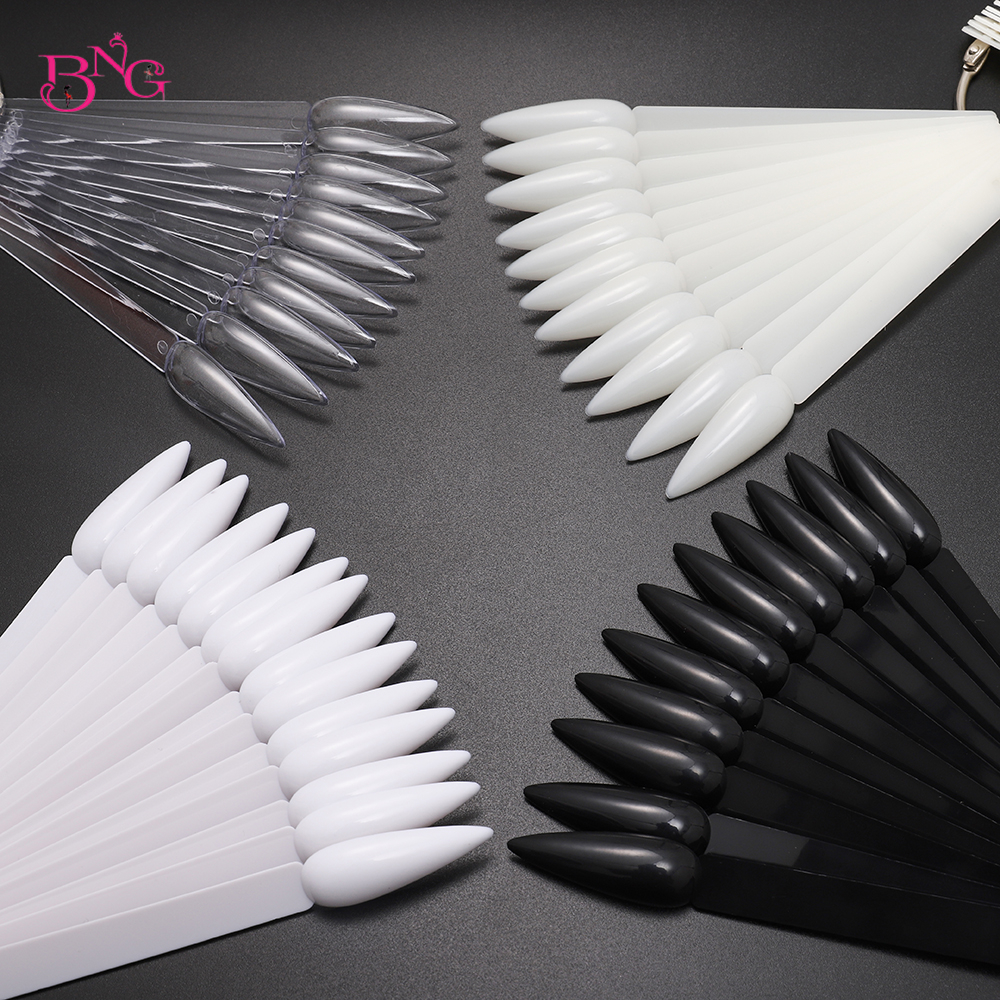 Best of 40pcs Stiletto Nail Swatches Sticks Gel Nail Polish Display Board Fan-shaped Art False Tips Color Card Detachable Practice Stick Reviews & Tips