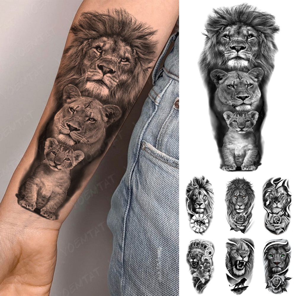 Best of Waterproof Temporary Tattoo Sticker Lion Leopard Family Tiger Wolf Rose Flash Transfer Tatto Women Men Arm Body Art Fake Tattoos Reviews & Tips